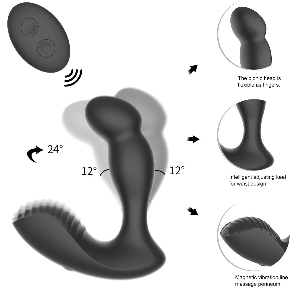 Anal Plug Masajeador de Próstata 3 en 1 con 5 Modos de Contoneo y 10 de Vibración 