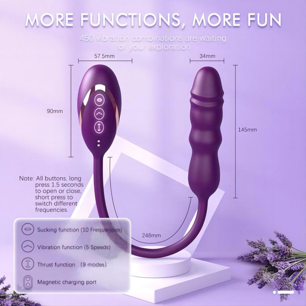 3 EN 1 Chupando Empuje Consolador Vibrador Clítoris Y Estimulación De La Vagina Juguete Sexual 