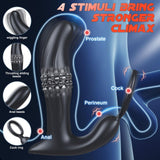 Prostate Massager with Cock Ring Wiggling Thrusting Anal Vibrator Sex Toy for Man