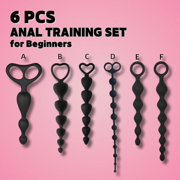 6 PCS Anal Beads Set Butt Plugs for Anal Training Adult Sex Toys