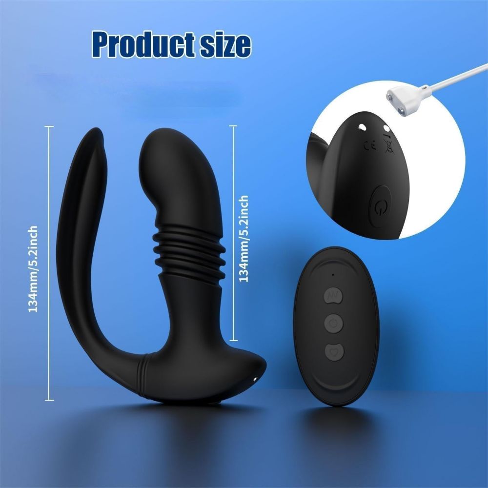 Male Prostate Massager Remote Control Anal Vibrator 3 Telescopic 12 Vibrations Butt Plug Sex Toys