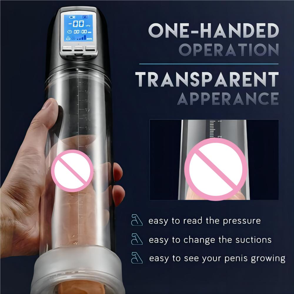 Automatic Penis Pump LCD Strom Masturbation Cup Typhoon Sucking Vacuum Male Training Sex Toy