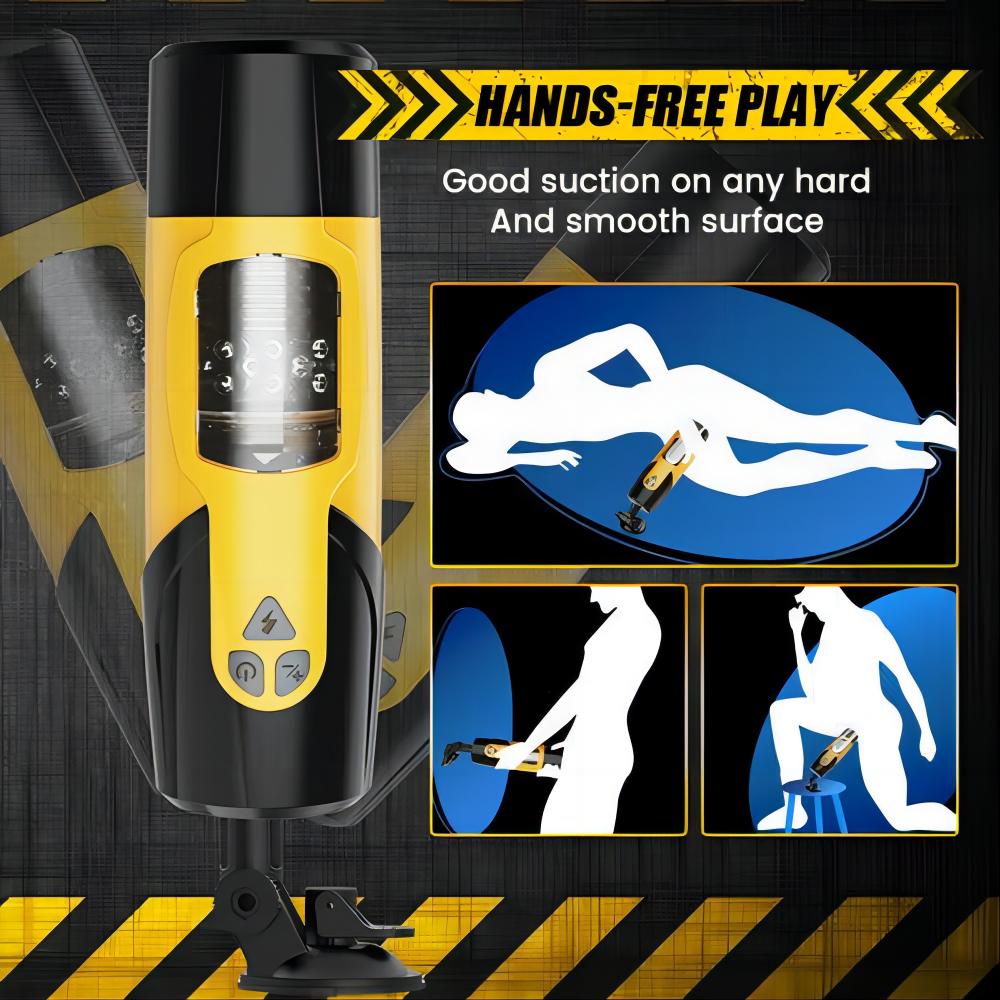 Dark Knight Masturbation Cup Thrusting Rotating Male Masturbator with Base Holder Adult Toy for Man