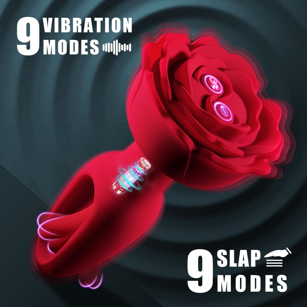 Rose Anal Vibrator Butt Plug Vibrating Flapping Remote Vibrators Adult Sex Toys