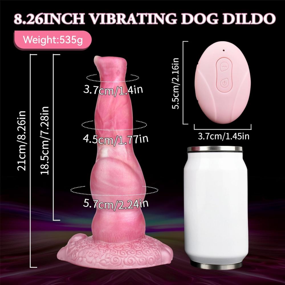 Thursting Dog Dildo with Knot 8.2in Realistic Monster Dildos Remote G-Spot Vibrator Anal Toy Women Sex Toys