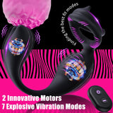 Male Prostate Massager Anal Vibrator with Penis Ring & Remote Controller Testicle Stimulator Sex Toys