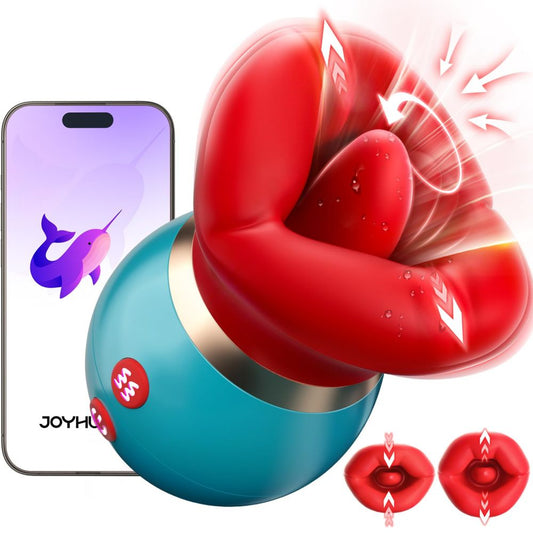 APP Control Women Vibrator Big Mouth Vibrators with 360° Tongue Licking & Sucking Adult Sex Toys