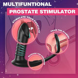 Fighter Moore - 10 vibraciones emocionantes 3 vibradores anales con anillo para el pene con control remoto de silicona de empuje 