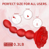 Vibrating Anal Beads Rotating Anal Vibrator Remote Prostate Massager with Rose Base Sex Toy