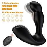 Anal Plug Masajeador de Próstata 3 en 1 con 5 Modos de Contoneo y 10 de Vibración 