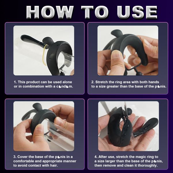 Vibrating Cock Ring Remote Penis Vibrator with 7 Vibration Modes Adult Sex Toys for Couples