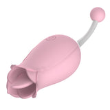 Vibrador rosa para lamer y punto G de alta frecuencia 2 en 1 