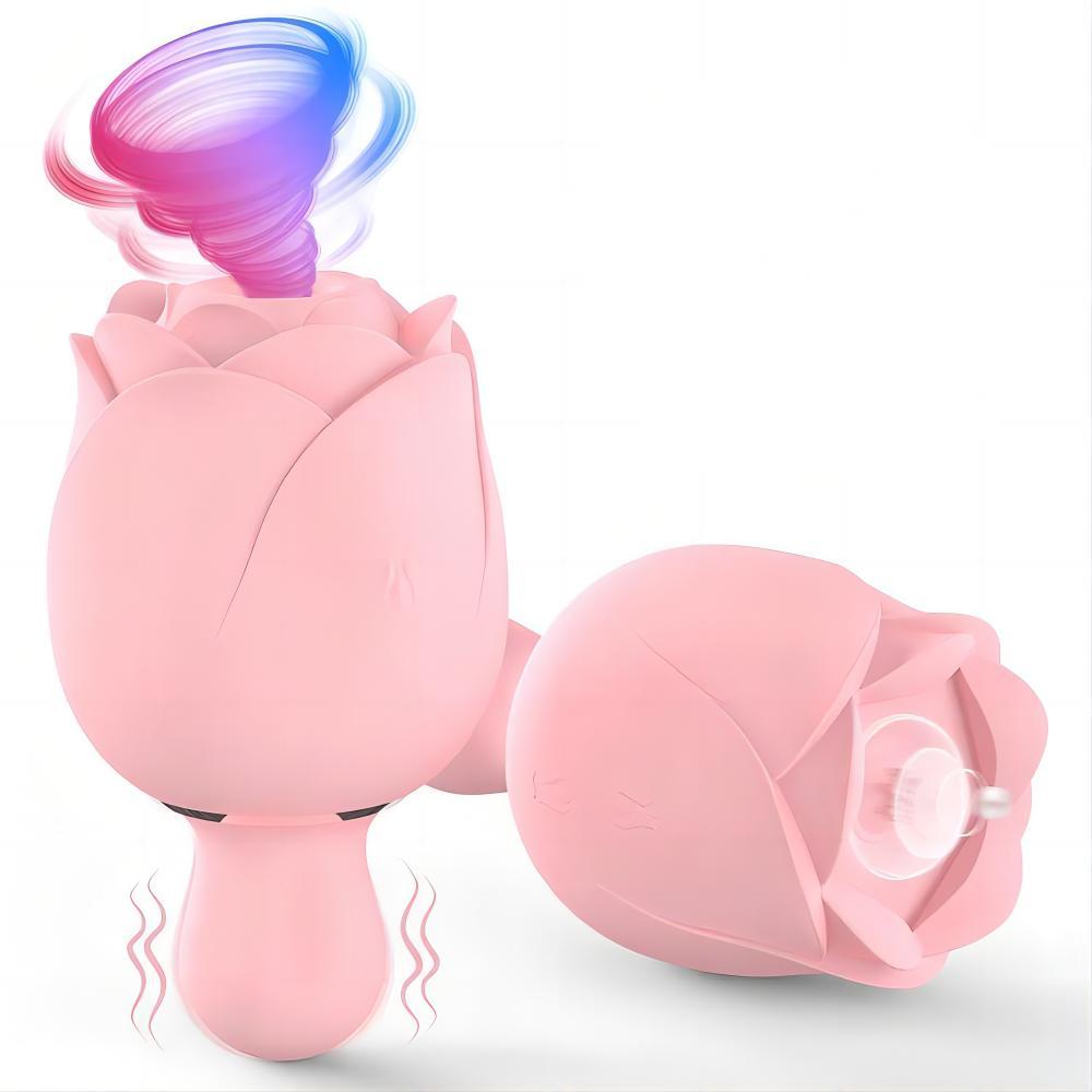 Vibrador rosa con 9 modos de vibración y 9 modos de aleteo, juguete sexual para mujeres 