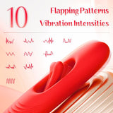 Vibrating Flapping Dildo Vibrator Female Oral Sex Toy with 10 Kissing Patterns Women Sex Toy Tongue-Licking Clitoral Stimulator