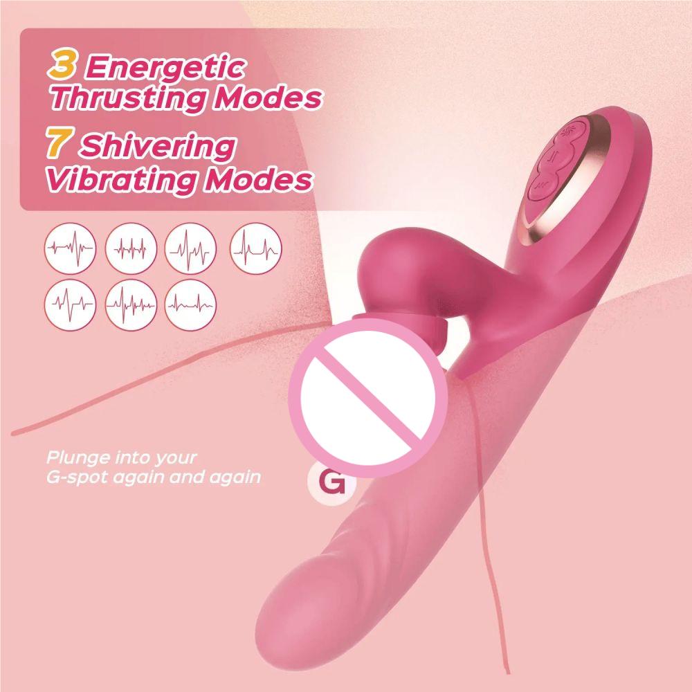 Thrusting Rotating G-Spot Vibrator Clitoral Stimulator Vortex Rabbit Vibrators Sex Toys for Woman