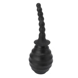 Bombilla de enema de ducha anal acanalada de silicona con punta curva 380ML 